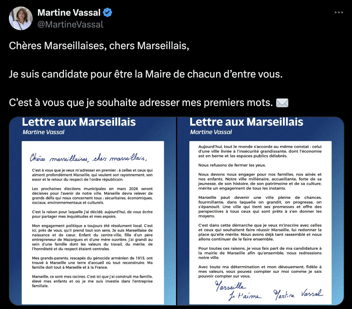Communiqué de Martine Vassal